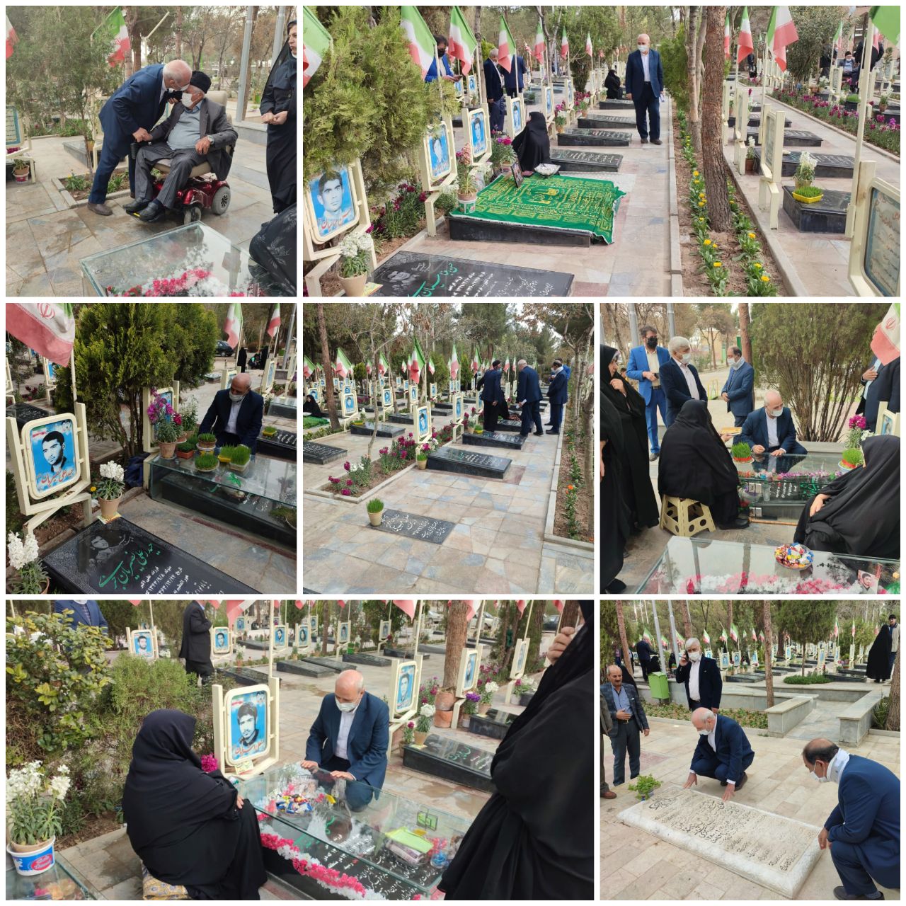 آقای حاجی نسبت به مقام شامخ شهیدان ادای احترام کرد