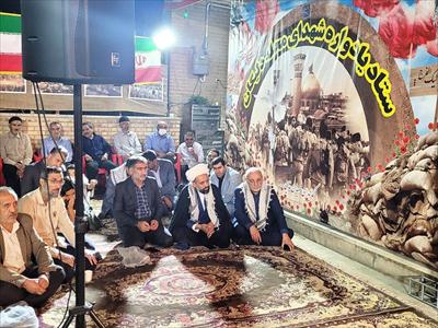 حضور حسینعلی حاجی دلیگانی در مراسم یادواره شهدای محله دلیگان شهر خورزوق