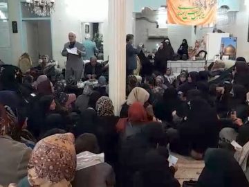 جلسه انتخاباتی حسینعلی حاجی با جمعی از بانوان محدوده خیابان عطار شاهین شهر