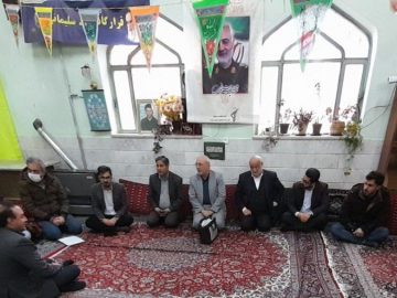 حمایت مدیران شهرکهای صنعتی ،دفتر نمایندگی و مهندسین نظام مهندسی از آقای حاجی ،نشست انتخاباتی مسجد جامع حاجی آباد