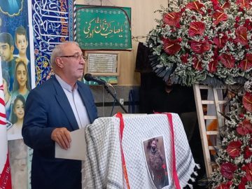 مراسم گرامیداشت اربعین شهدای حمله جنایتکارانه رژیم جعلی صهیونیستی و هفتمین روز شهادت شهید والا مقام حسین معینی