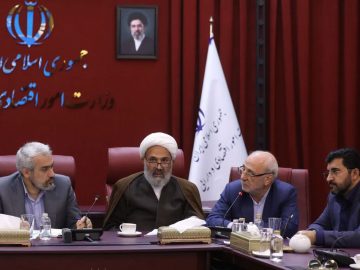 نشست آقای حاجی و سایر اعضای کمیسیون اصل نود مجلس شورای اسلامی با حضور سید علی مدنی زاده وزیر اقتصاد و ا